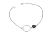 Pulsera plata madera palmera circulo